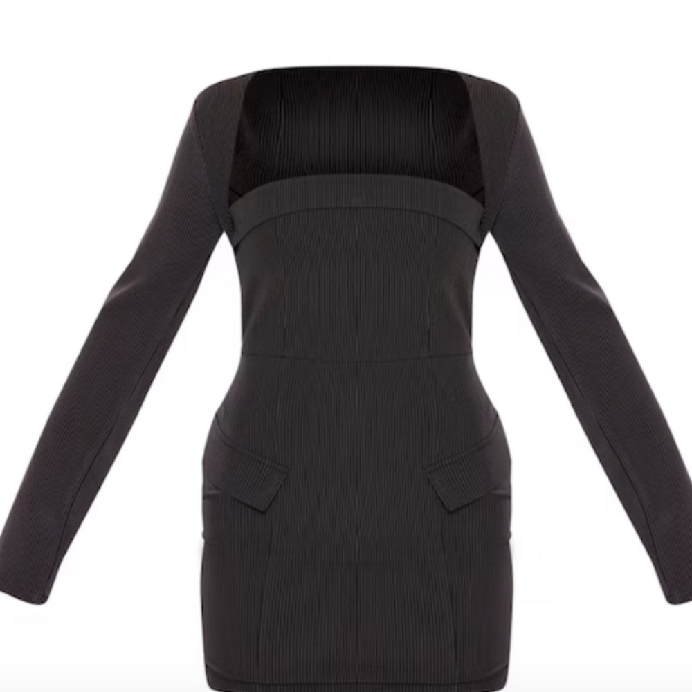 NWT Pretty Little Thing Tailored Woven Long Sleeve Bodycon